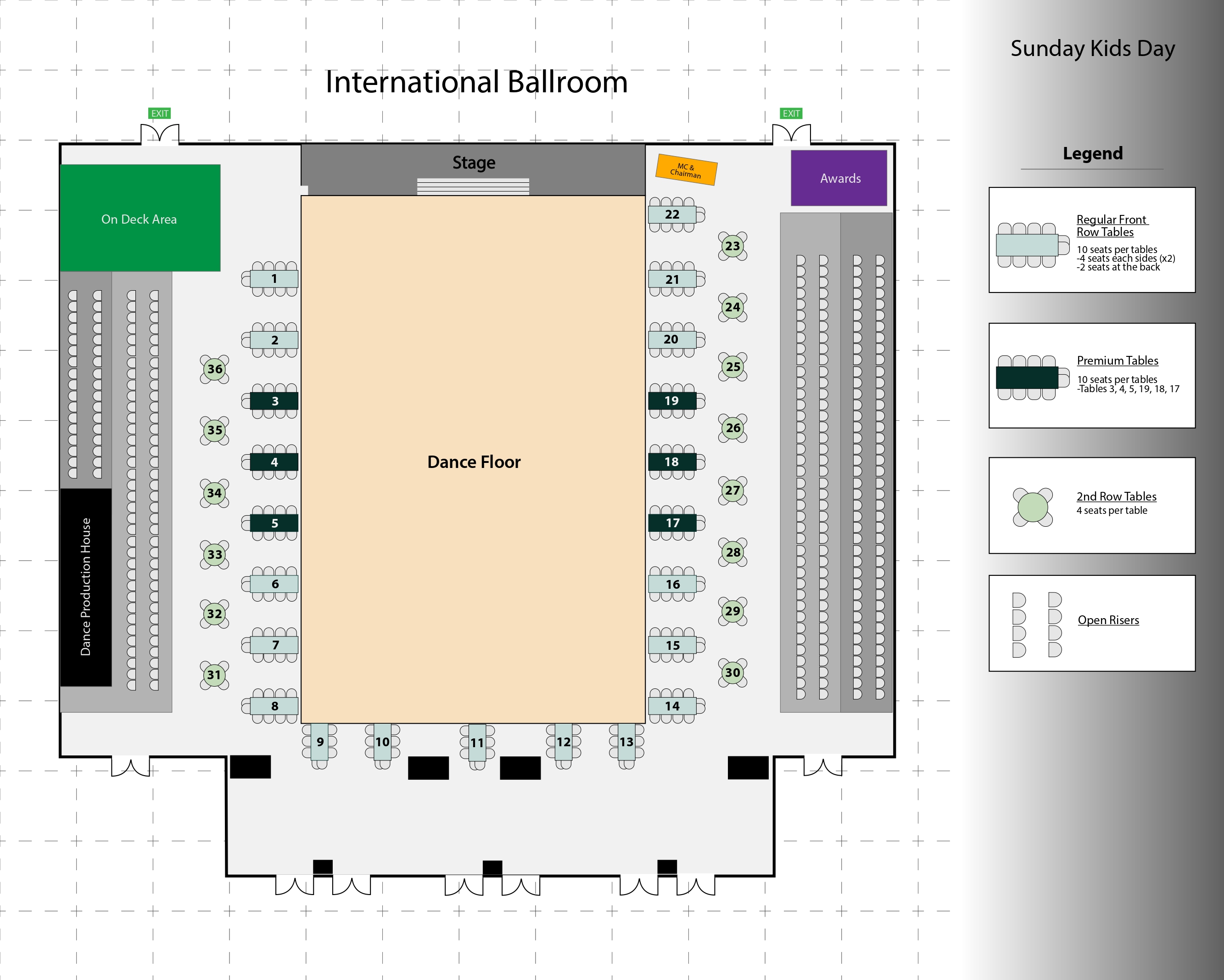 International Ballroom Seating Chart Preview